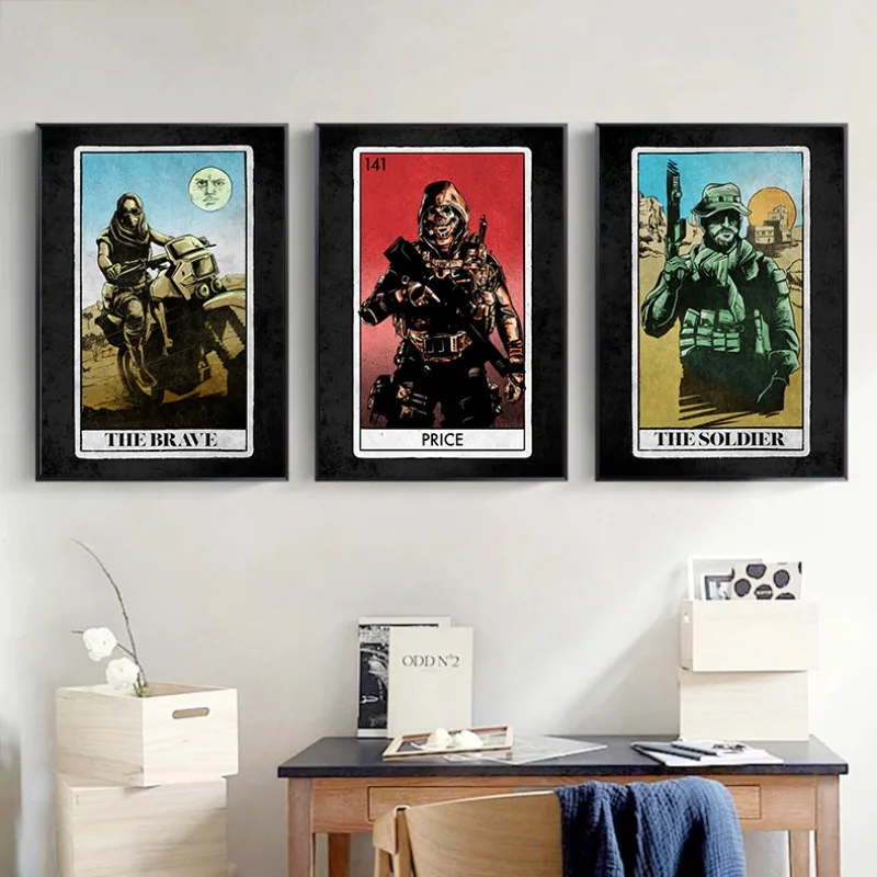 Video Game Call of Duty Warfare Cards Player Posters and Prints Canvas Printing Wall Art Picture for Living Room Club Decor Gift