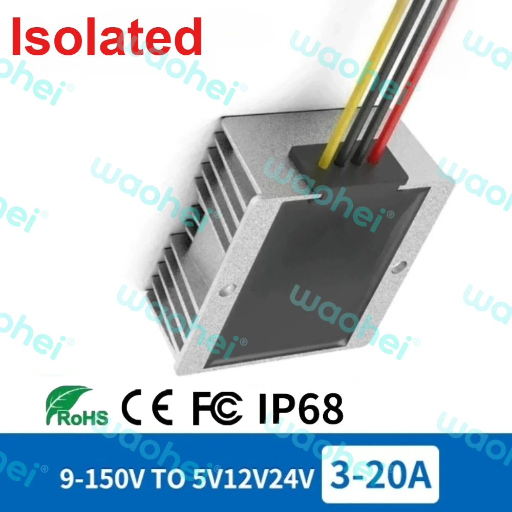 Isolated12V 36V 48V 60V 72V 84V 100V DC to 5V 12V 24V DC Buck Step Down Converter 100 V to 5 12 24 V Voltage Stabilizer for Cars