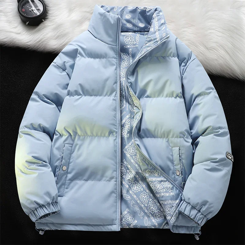 Men\'s Winter Bread Jacket Oversize Winter Warm Male Big Size Cotton Coat Wear on Both Sides Fashion Clothing 2024 For Men