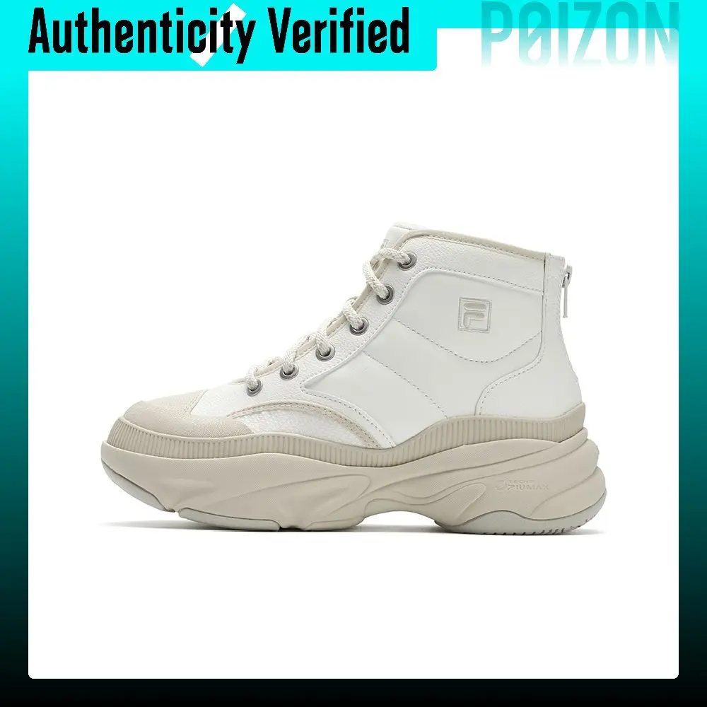 FILA BREAD Fashion Abrasion Resistant Mid top Chunky Sneakers Women's Foam White F12W441114FSA