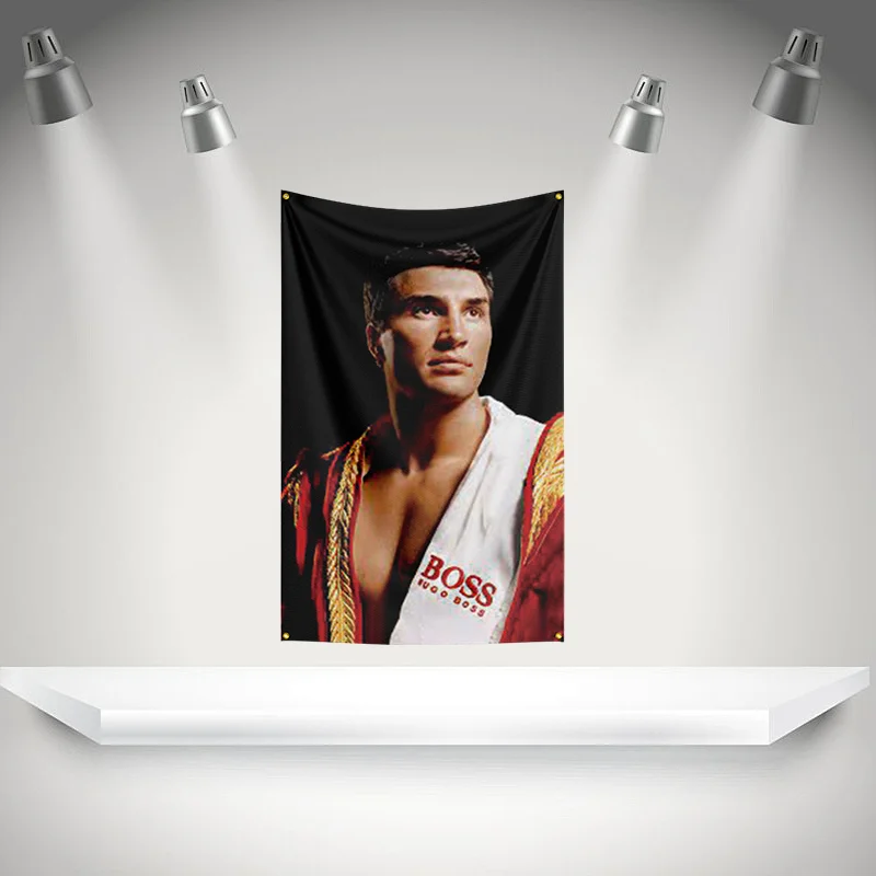 W-Wladimir Klitschkos Flag Boxer Banner   HD Printing Tapestry Exhibition Boxer Sports Fans Garage Decor