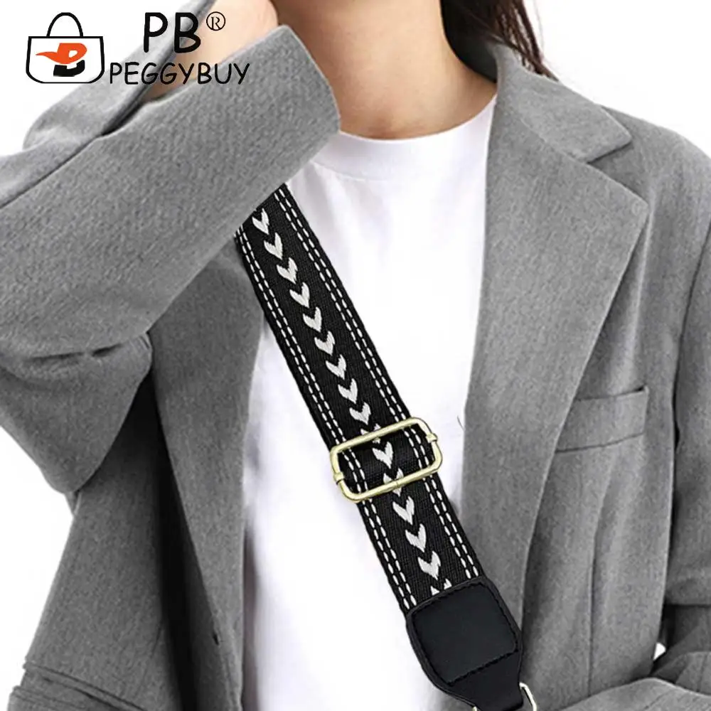 Women Shoulder Bag Strap Wide 4cm Jacquard Shoulder Strap Adjustable Jacquard Embroidered Straps for Changing DIY Accessories