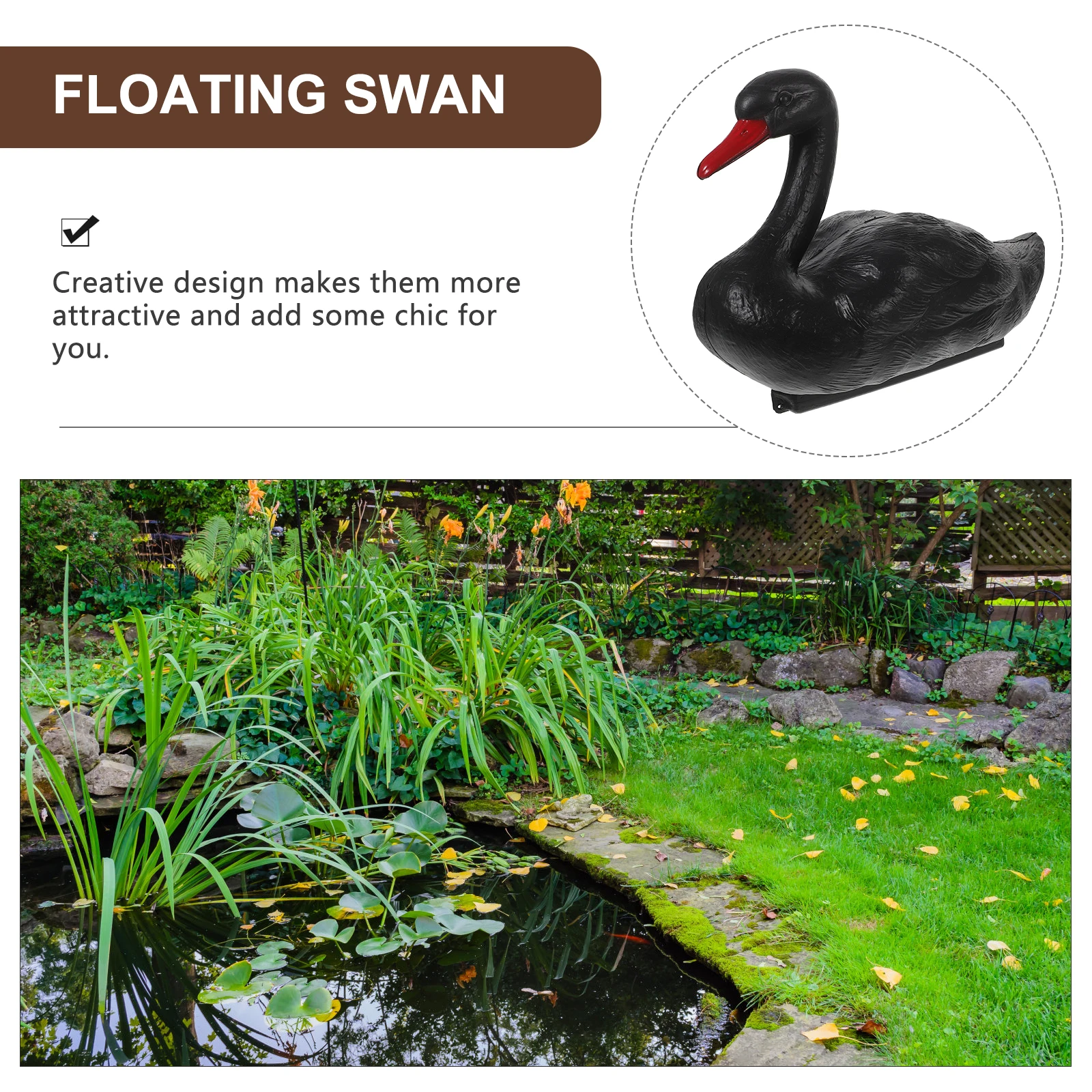 

Simulated Swan Statue Decorative Geese for Pool Pond 3D Premium Material Outdoor Garden Water Decoration Artificial Swan