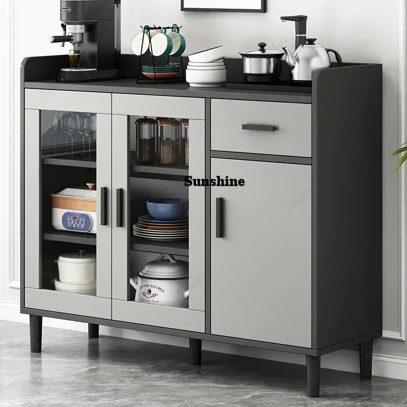 Aparador Modular para Comedor, Mueble Esquinero, Vitrina, Armario con Cestas, Estante, Cocina, Armario de Cocina, Mesa Consola