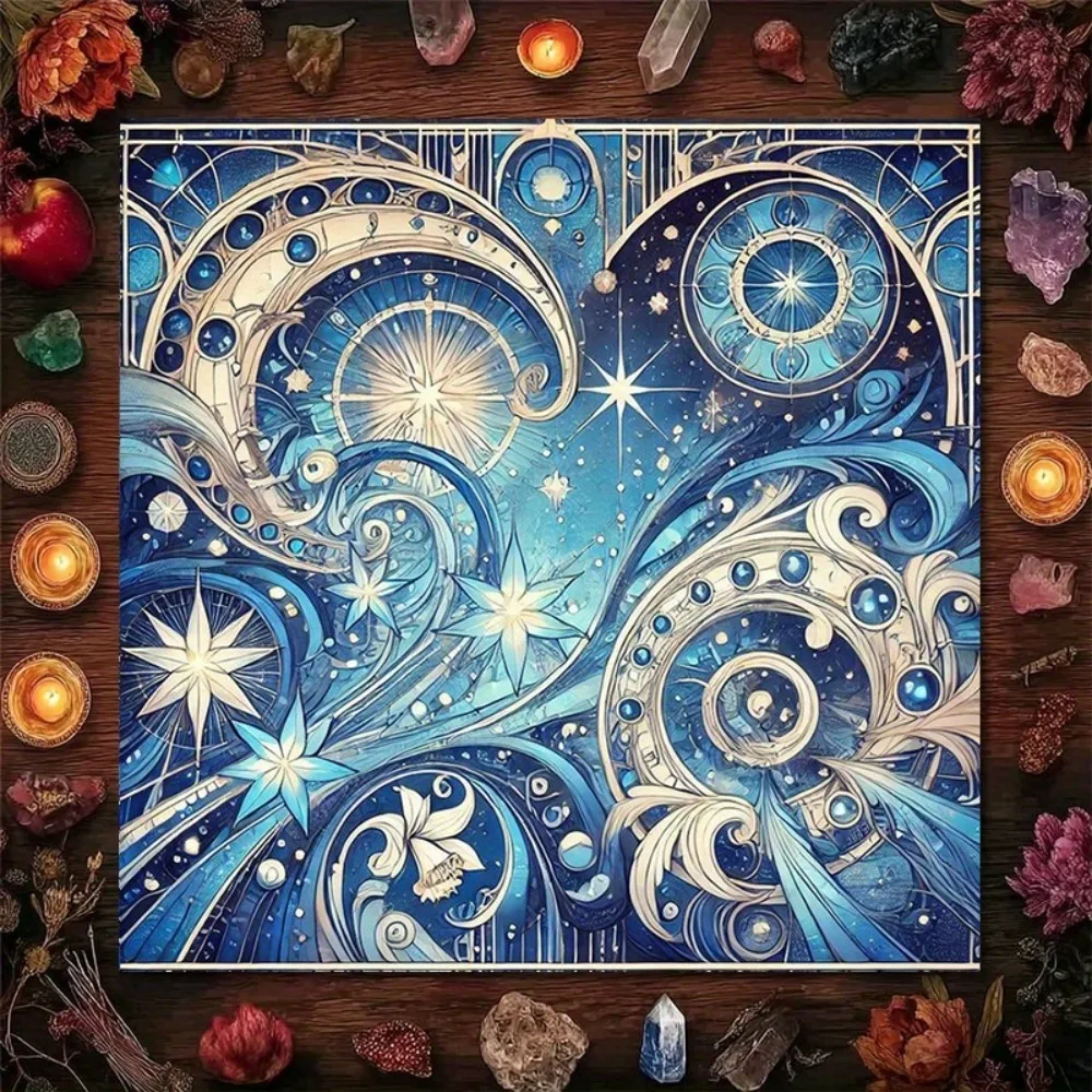 Cosmic Galaxy Tarot Cloth Multiple Sizes Digital Print Milky Way Scroll Mystical Lightweight Polyester Divination Party