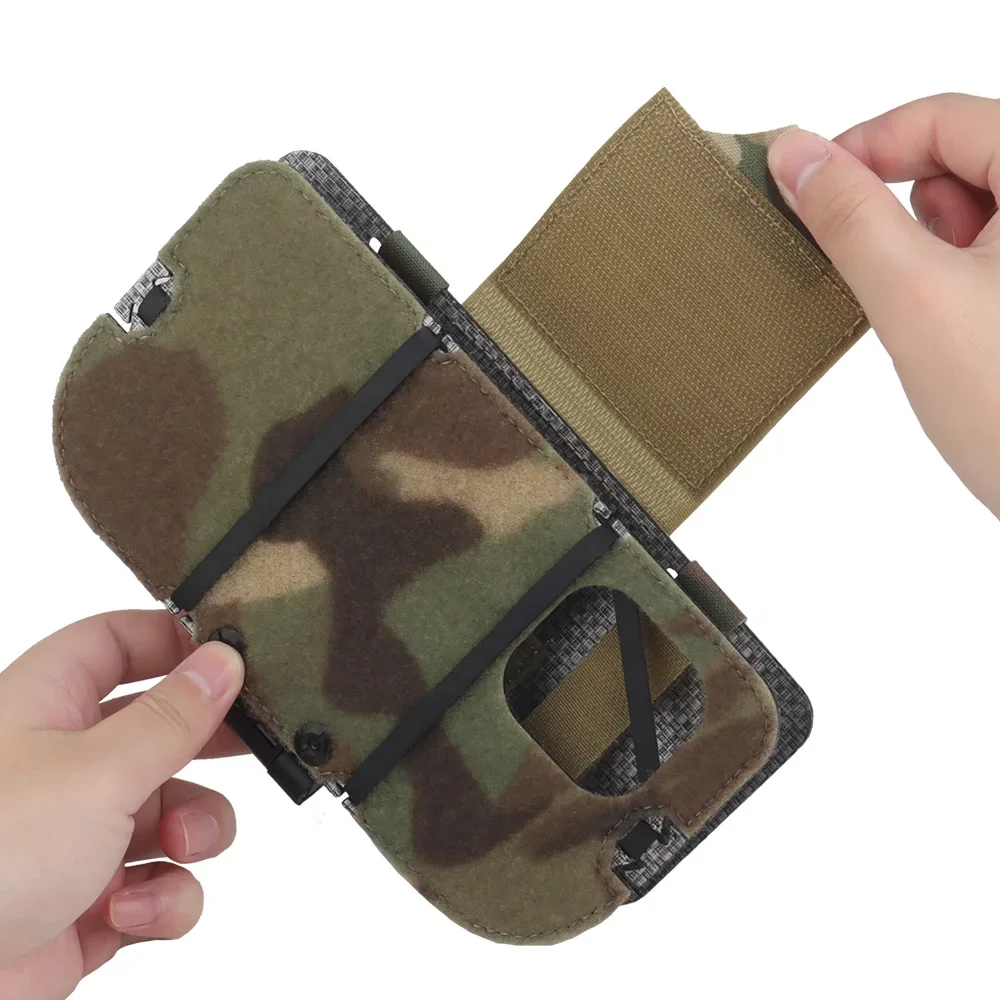 Tactical Mobile Phone Rack Militar Vest Plate Carrier Map Case Panel Airsoft Gear Outdoor Molle Folded Iphone Navigation Board