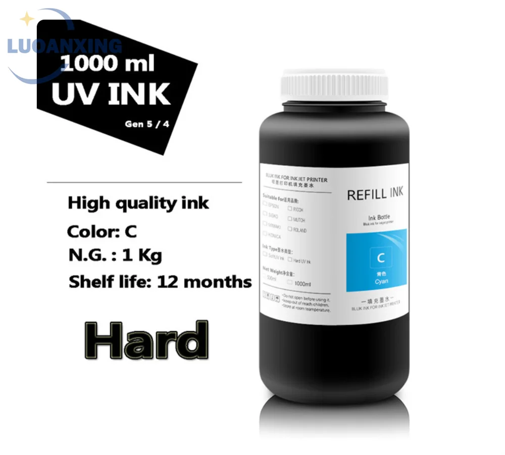 Imagem -02 - Led Tinta uv Flexível para Epson Impressão para Impressora a Jato de Tinta Plana Humana Xuli Material Macio Xp600 Dx5 Dx7 I3200 I1600 1000ml