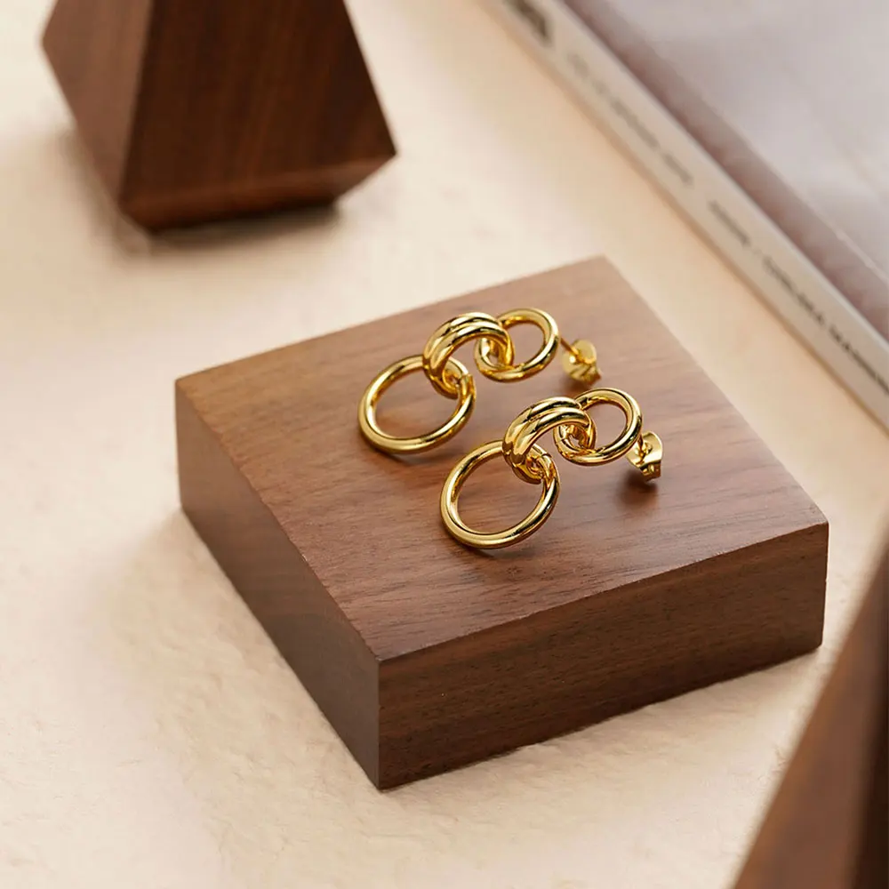 ENFASHION Aretes De Mujer Circle Drop Earrings For Women's Stainless steel 18K Gold Plated Fashion Dating Jewelry E251713