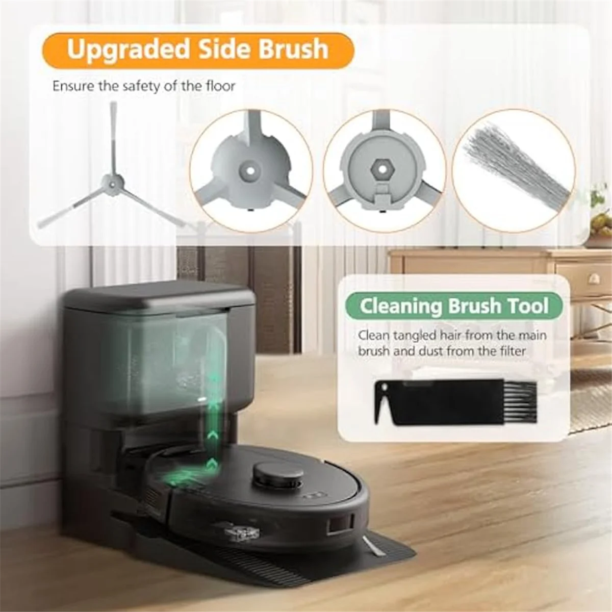 ชุดอุปกรณ์อะไหล่สำหรับ eufy L50/ L50 SES/ L60/ L60 SES หุ่นยนต์ดูดฝุ่นอะไหล่ทดแทน