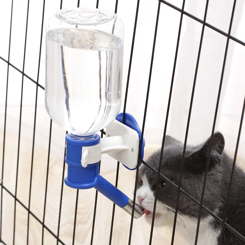 Cage Type Pet Drinker For Small Dog Cat Rabbit Animal Lick Water Dispenser Leak Proof Nozzle Hanging Automatic Drinking Fountain