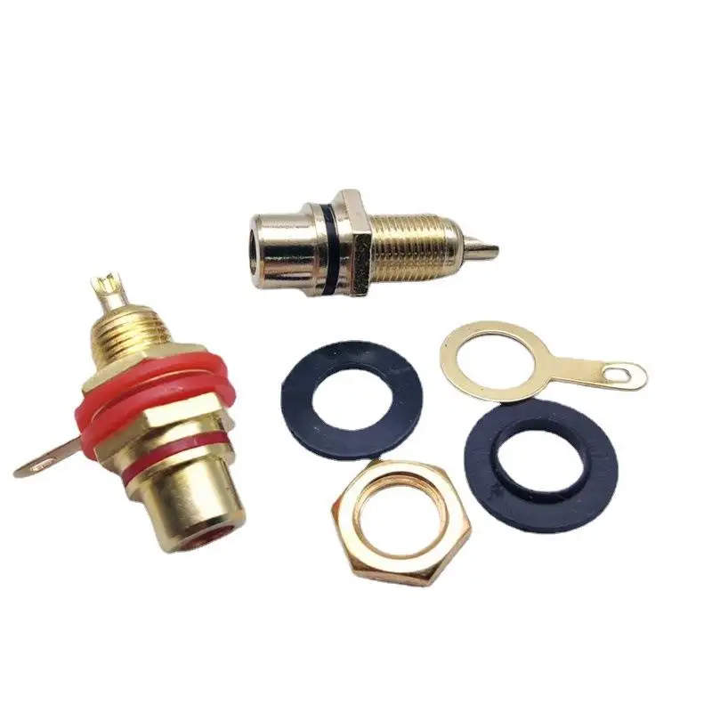 4/10Pcs 3.5mm AV Plug Nickel Plated Female Socket Lotus Connector Chassis Panel Mount Adapter Audio Terminal Plug