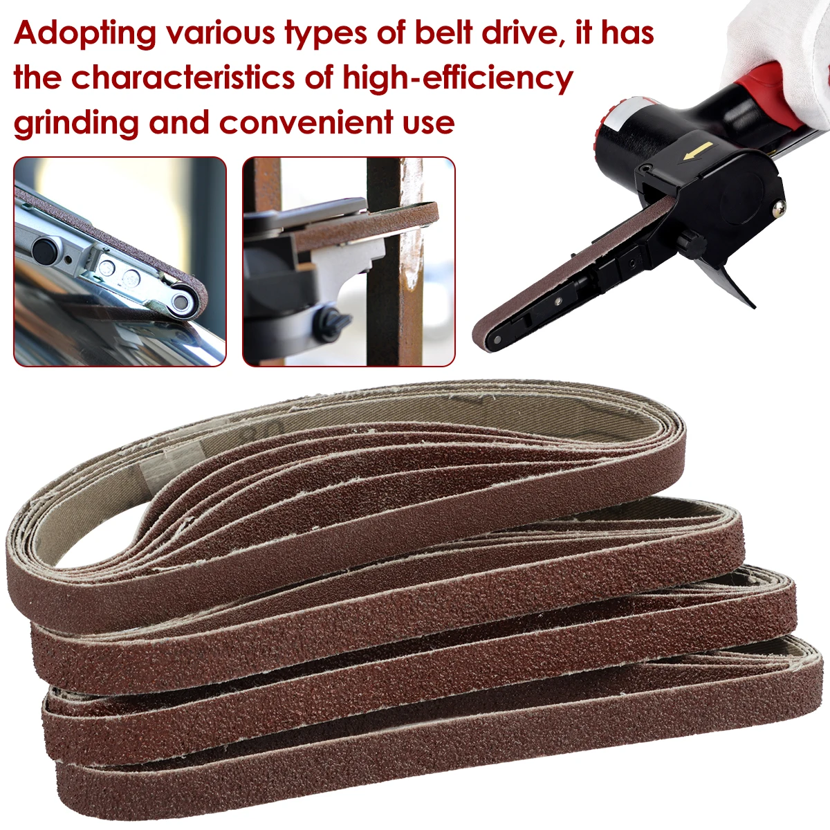 20-Piece Sanding Belt Set – 1/2 X 18 Inch Aluminum Oxide, 40/60/80/120 Grit – For Wood, Metal, Plastic & Aluminum Polishing