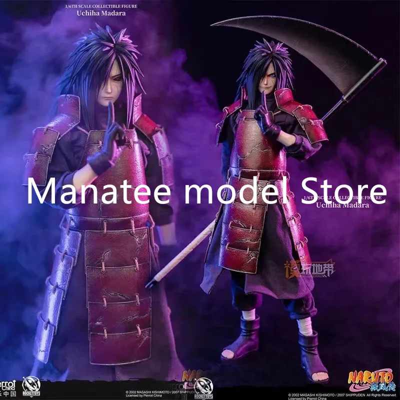 In Stock RocketToys ROC005 1/6 Scale 33cm Japanese Anime Ninja Warrior Uchiha Madara Action Figure Model for Fans Gifts