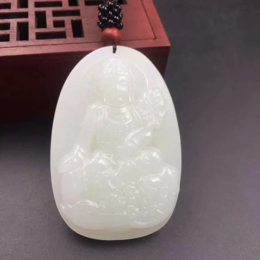 

Hetian Jade Eight Patron Saint Pendant Large Samantabhadra Fashion Jewelry P0015