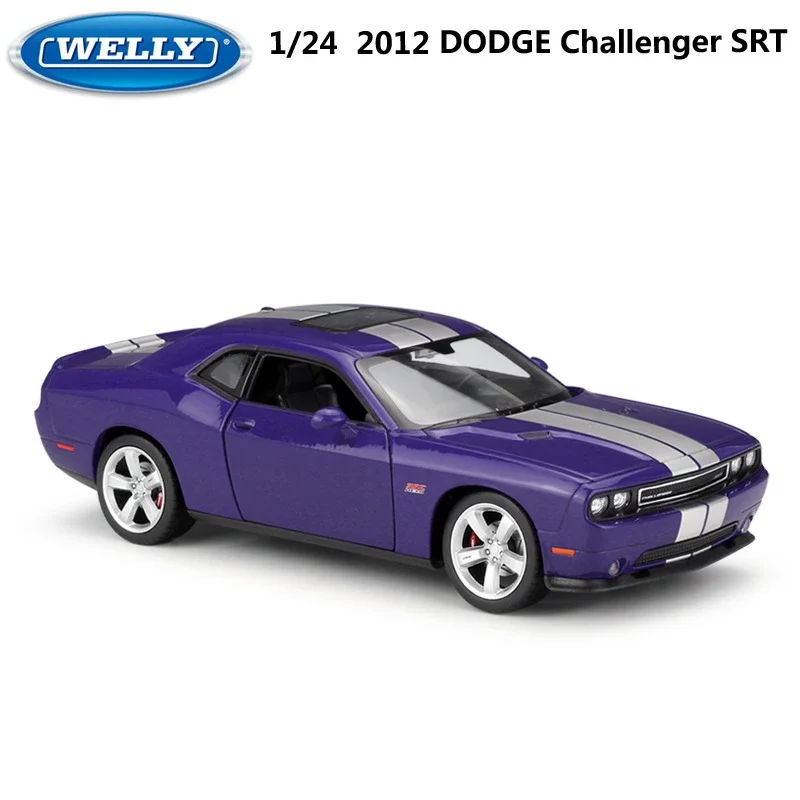 WELLY Diecast 1:24 Scale 2012 DODGE Challenger SRT Simulator Model Car Toy Vehicle Metal Alloy Toy Car For Boy Gift Collection