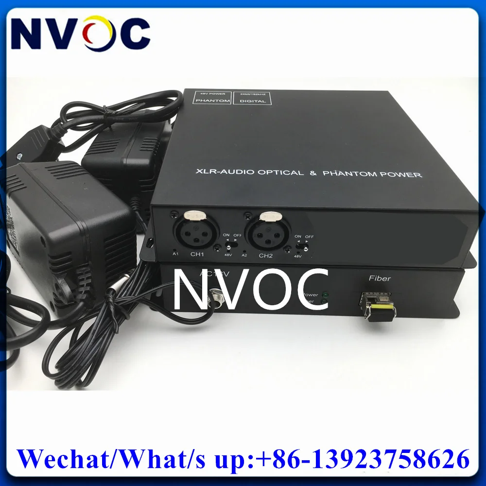 

2Ch Forward Balance Audio XLR to SM SC/LC Single Fiber Converter With Switchable Phantom Power 48V For Stage Stadium,Theme Park