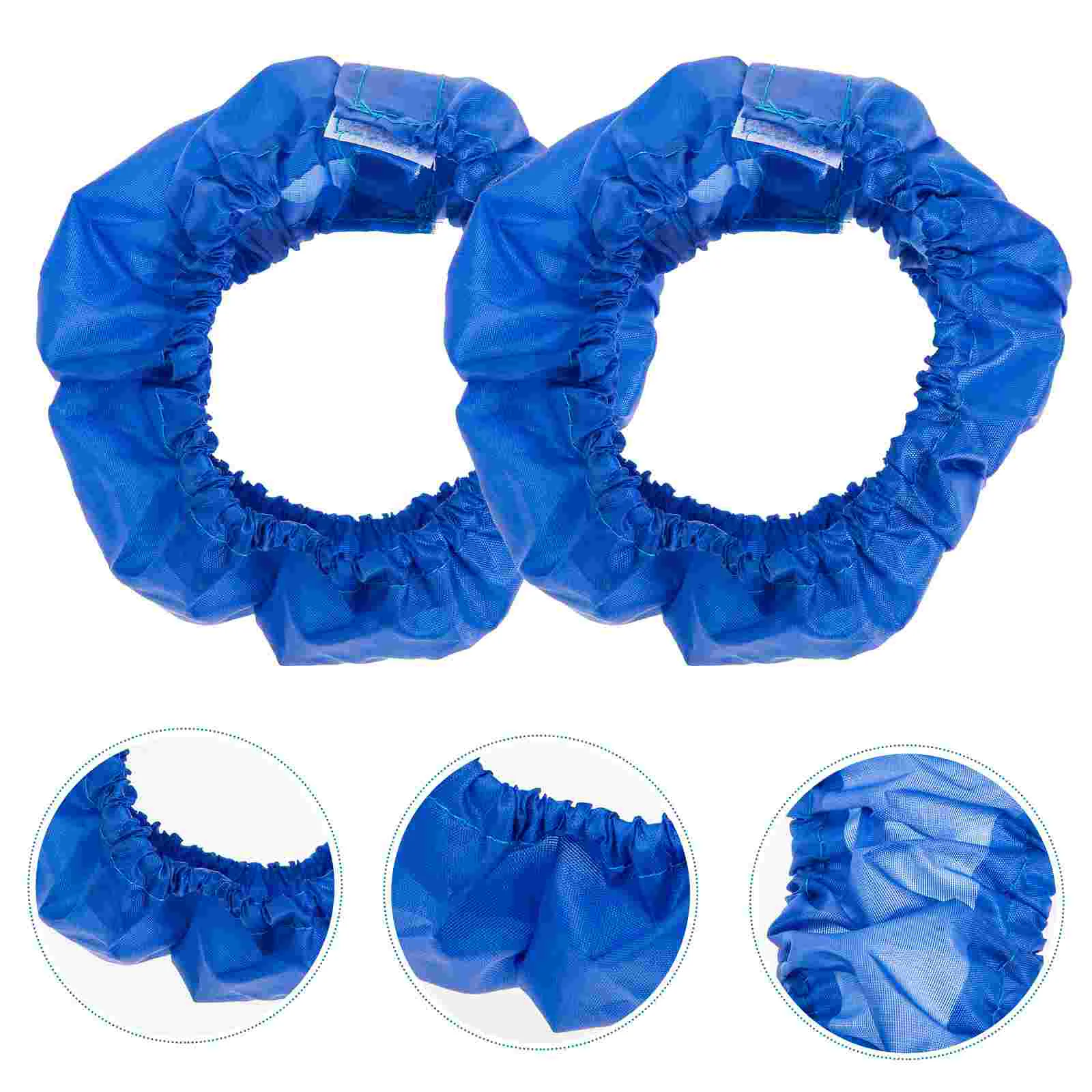 

4 Pcs Stroller Strollers Wheel Cover Accessory Wheelchair Pushchair Fan Covers 16x16cm Anti-slip Blue Dust