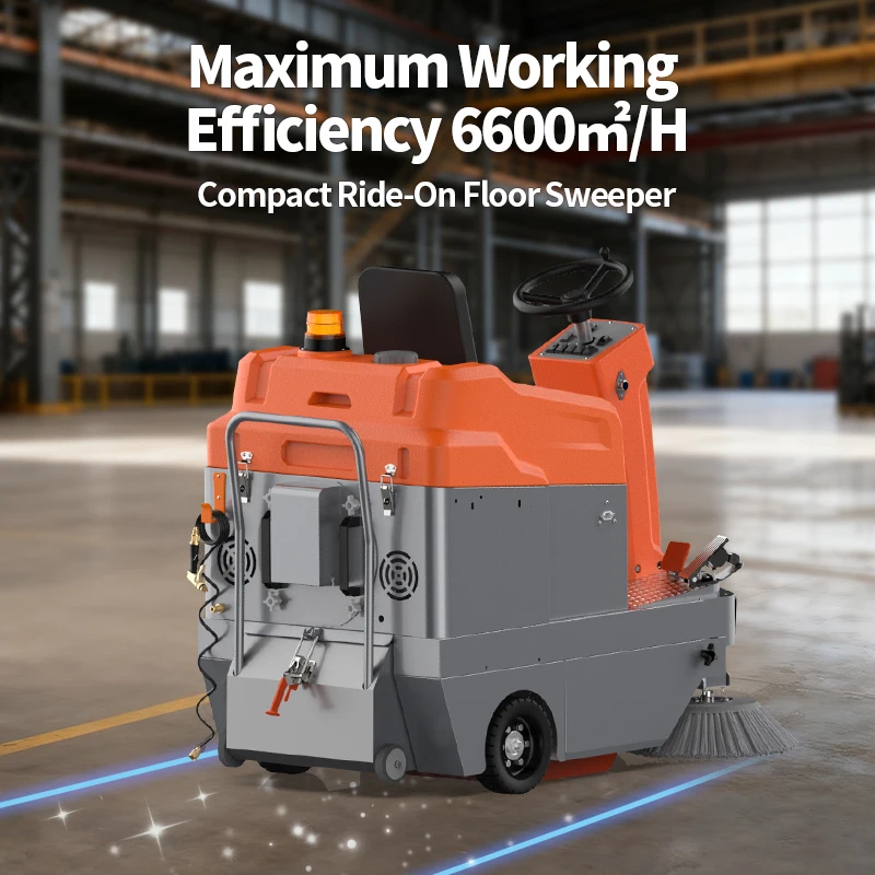 R-S1100 Industrial Sweeper With All Stainless Steel Chassis Suitable for Large Area Cleaning, Ideal for Factory, Warehouse
