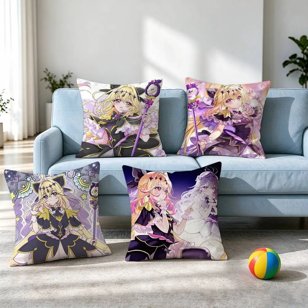Luluka Moria Star Detective Precure  Square Double-Sided printed Pillow Case Bedroom Bedside Pillow Sofa Cushion Cover Gift
