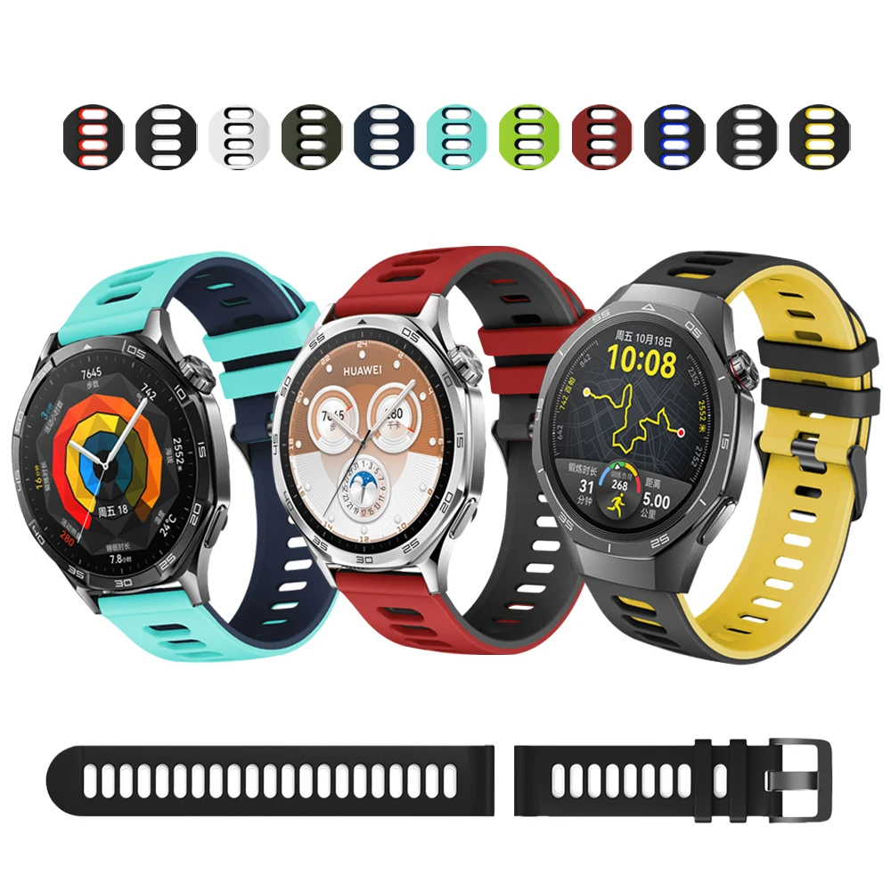 Sport Band for Huawei Gt5pro 46mm Two Color Breathable Wristband Suitable for Huawei Watch GT5/GT4/GT3/GT2/GT 46mm/GT5pro 46MM