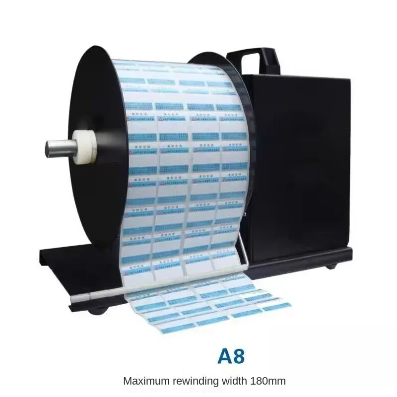 

A7/A8 Self-Adhesive Automatic Label Rewinder Machine Speed Adjustable Two-Way Tag Rewinder Barcode Machine
