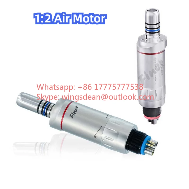 Dentals Speed Increasing Air Motor 1:2 Inner Water Spray LED Air Motor 4 6 Hole Red Ring Low Speed Handpiece Micro Motor