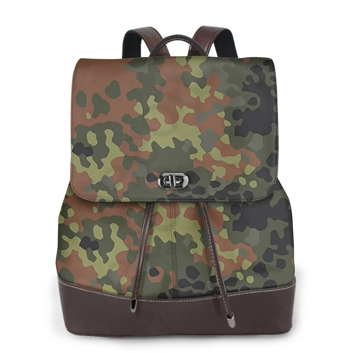 Flecktarn Camo Bookbag School Student Bags Hiking Travel Daypack for Women Fashion Derma Backpack