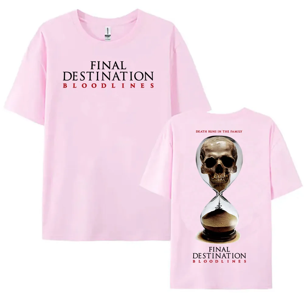 Filmes de terror sobrenaturais destino final linhas de sangue camiseta verão algodão manga curta camisetas para roupas gráficas femininas