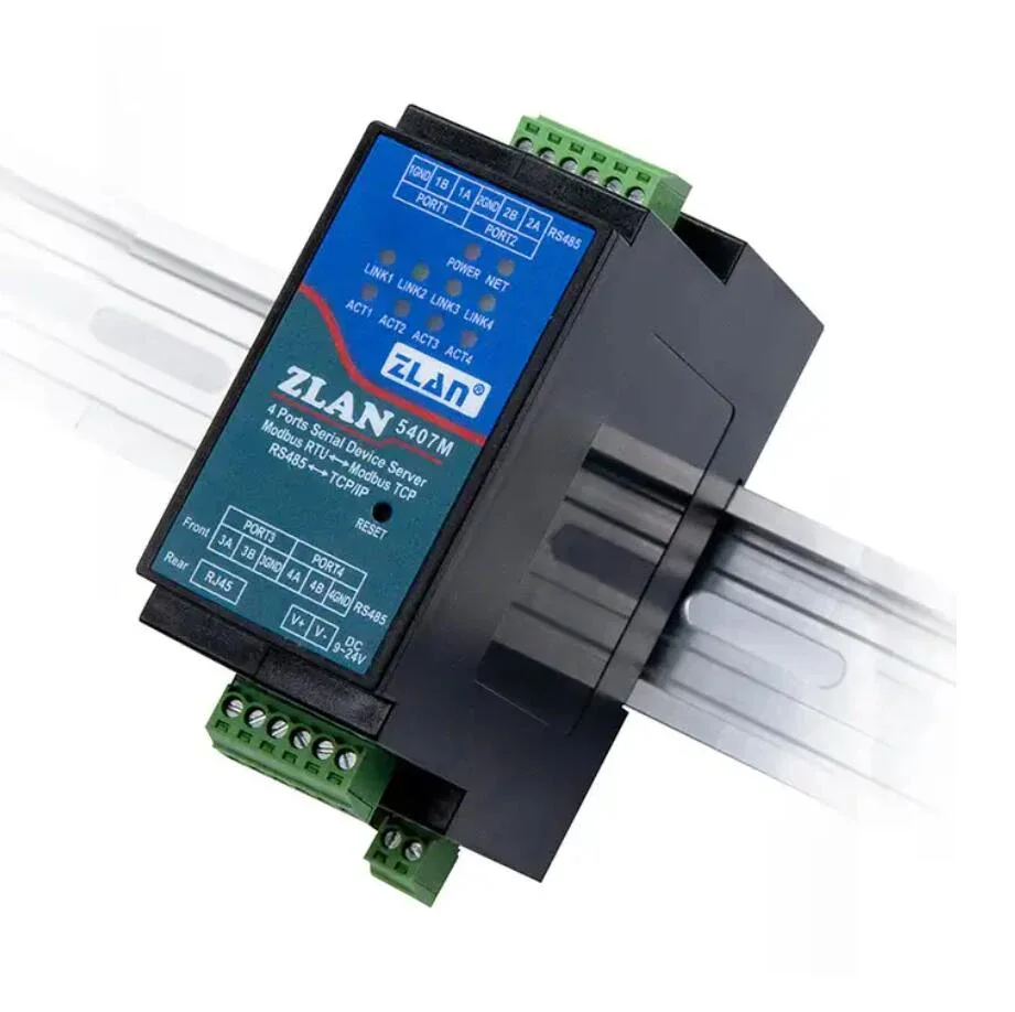 NF Industrial Serial Server4 Ports RS485 to RJ45 Ethernet TCP/IP to Serial Rail-Mount ZLAN5407M