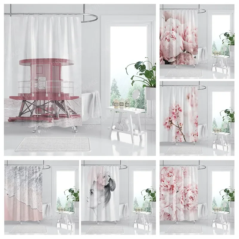 

Waterproof fabric shower curtains Bathroom curtain accessories 180x200 Bath curtain for shower 240*200 nordic boho decoration