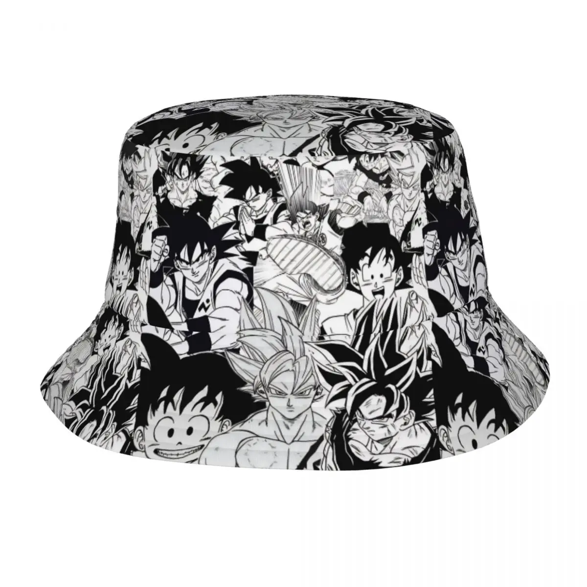 Dragon Ball Goku Manga Bucket Hats für Mädchen, Sommer-Schlapphut, lässiger UV-Schutz für Outdoor-Anglermützen, Dropshipping
