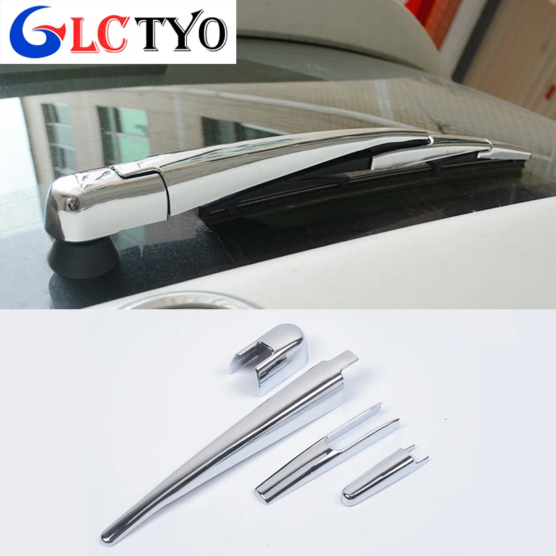 ที่ปัดน้ำฝนกระจกหลังตกแต่งโครเมียมเงาสูงเหมาะสำหรับ Nissan Patrol Y62อุปกรณ์เสริมสำหรับตกแต่งภายนอกรุ่น2016-2021