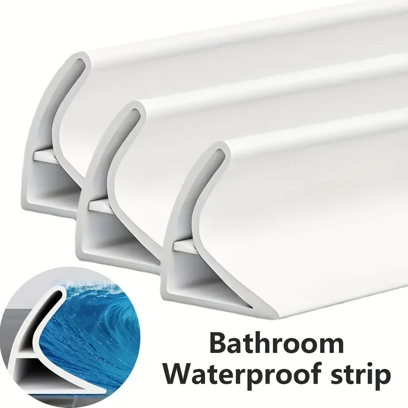 Self-Adhesive Shower Edge Barrier,Shower Threshold Dam Keep System,Wet And Dry Separation,for Bathroom,Kitchen Sink Countertop