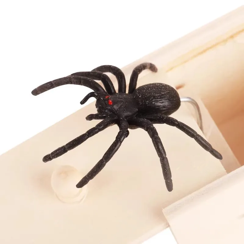 Spot Tricking Toy Simulation Spider Box Scare Wooden Box Gift Tricking Toy Tricking Little Spider April Fool'S Day Tricking. - view 4
