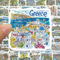 10/50PCS World Famous City Landmark edifici adesivi Graffiti viaggi bellissimo scenario decalcomania telefono portatile adesivo impermeabile