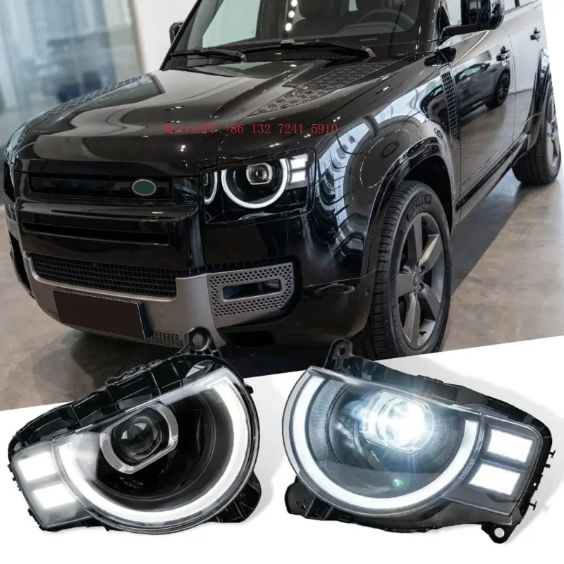 1 Pair Car Accessories Light Assembly LED Headlight Front Headlamp for Defender 2020 2026 3