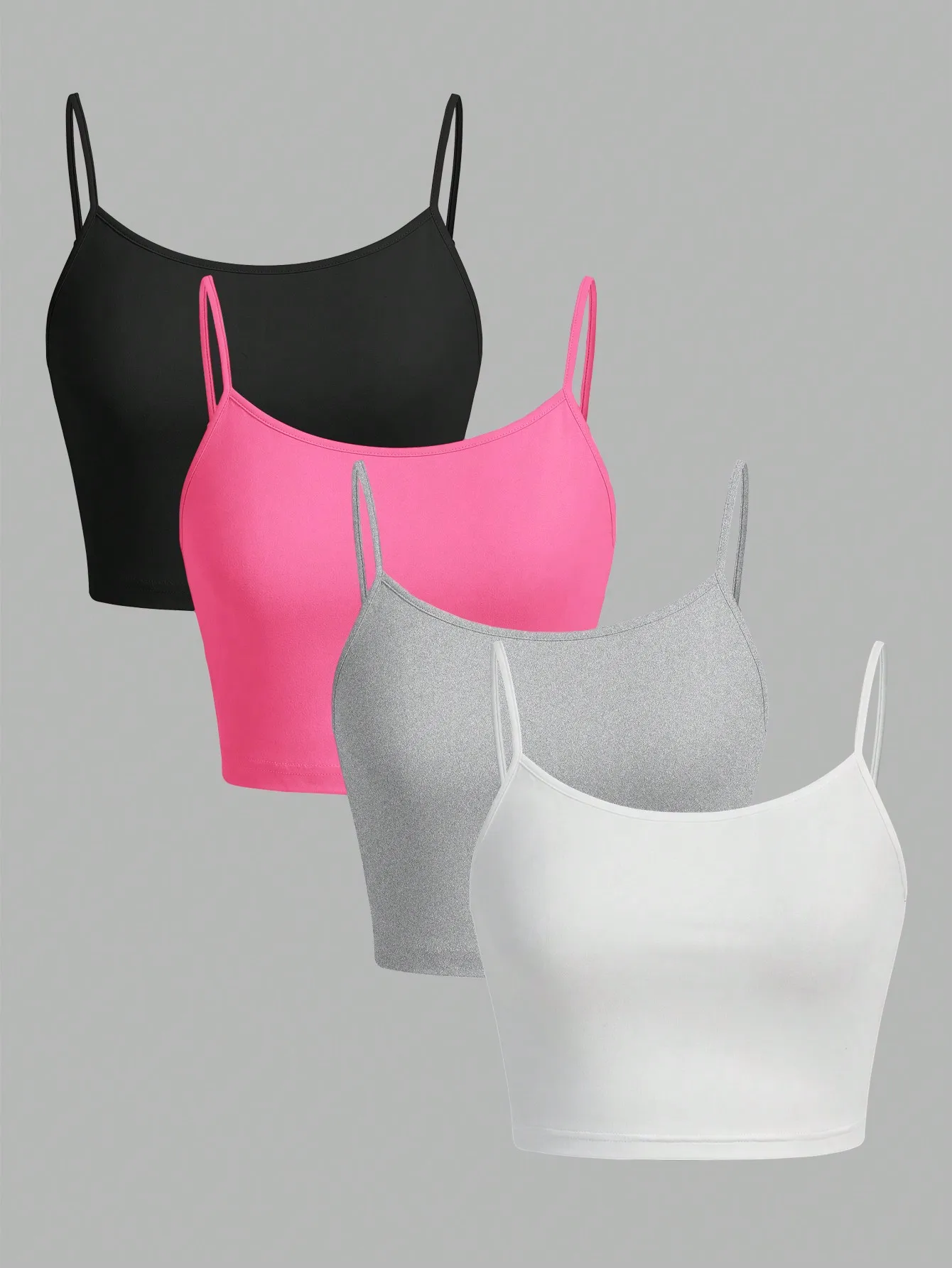 

4 pieces Women's sexy summer vest Tank tops solid color adjustable comfortable vest soft girl 's Ladies Cropped Vest Crop tops