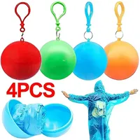 Vibrant Mini Compact Raincoat Sphere Reinforced Disposable Waterproof Emergency Adults Rain Ponchos Cape Keyring Wholesale Price