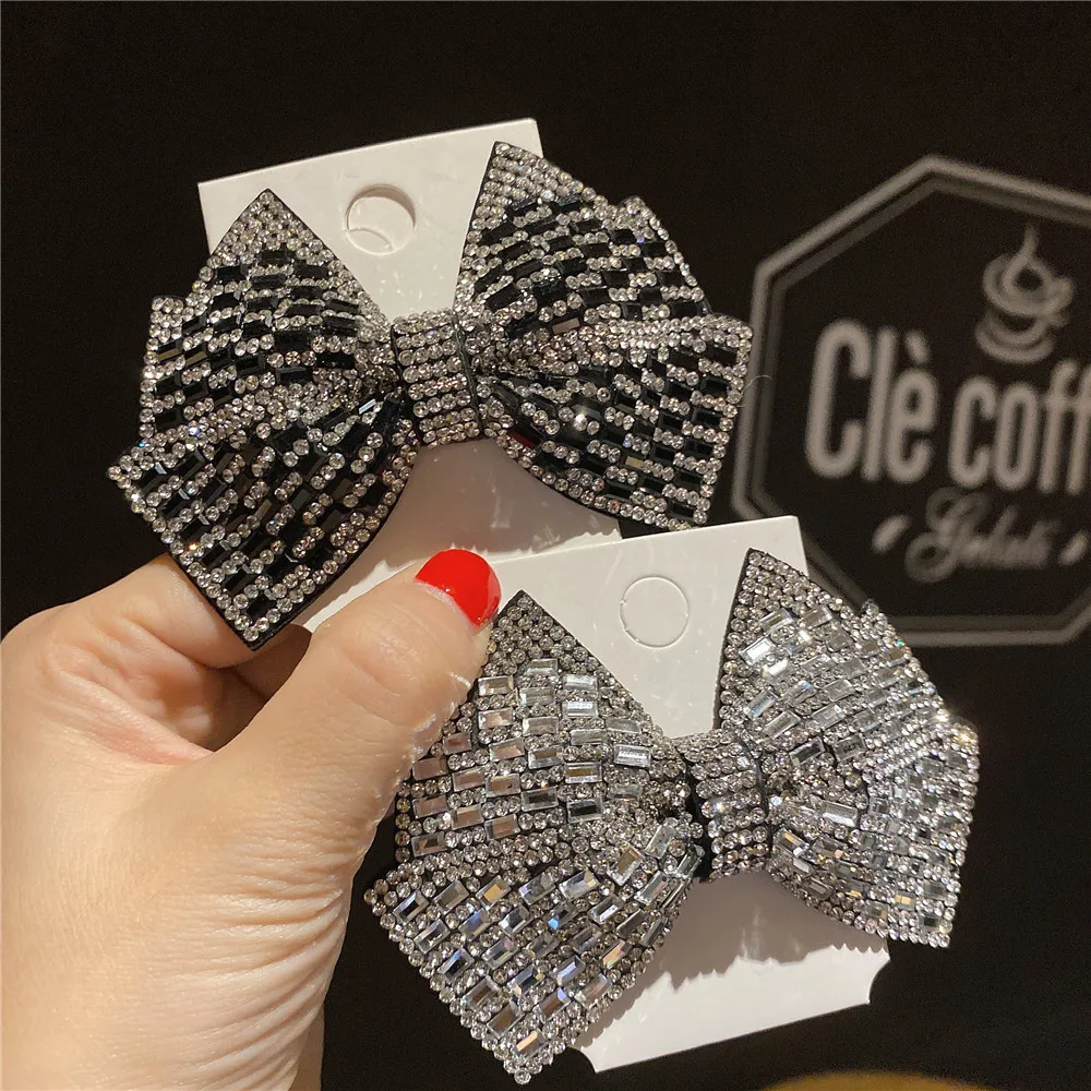 Bow Rhinestone Hair Accessories Girls Hair Claw Fashion Headwear Women Barrettes Summer Vintage Hair Clip Wash Face Hair Holder