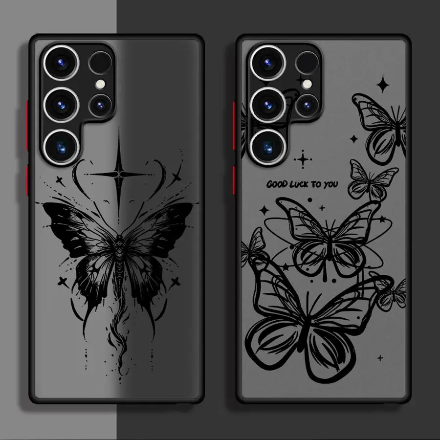 Case for Samsung Galaxy S26 S24 Plus S20 FE S21 S22 S25 Ultra Note 20 Ultra 10+ S23 FE Funda Back Phone Cover Lucky Butterfly