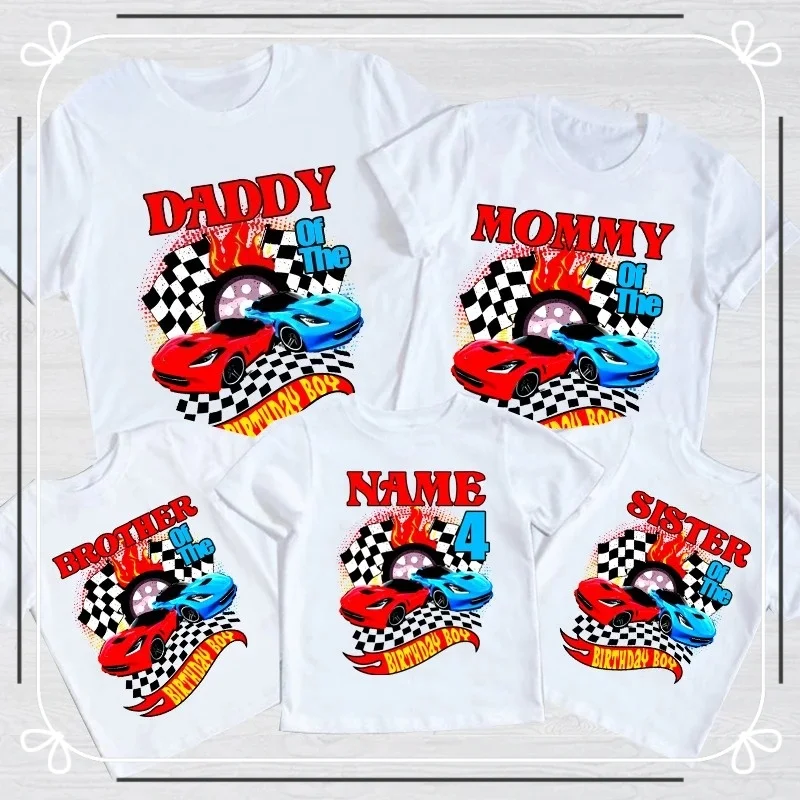 4th Birthday Boy Tshirt Family Matching Outfits Birthday Party T Shirt Kids Outfit Custom Name T Shirt Clothes 1234567 Years Old