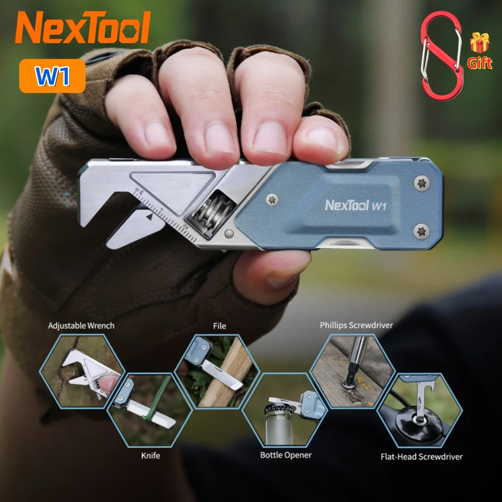 NexTool Wrench W1 Multitool Adjustable Wrench 6 In 1 EDC Pocket Tools Folding Screwdriver File Outdoor Cycling Repair Hand Tools