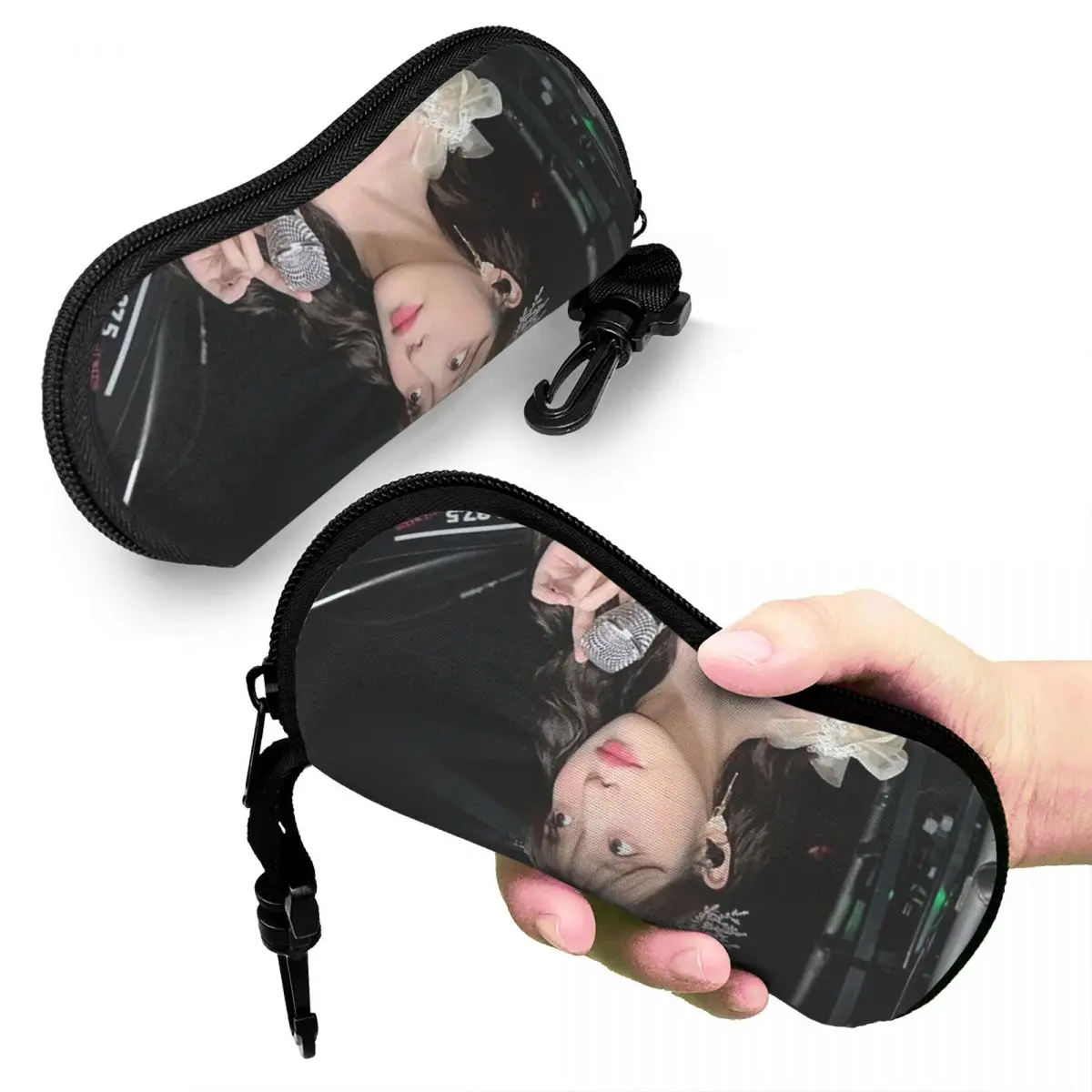 

IU Lee Ji-eun Korean Actress I-idol Shell Glasses Case Portable Sunglasses Box Women Men Soft Eyeglasses Bag Pouch