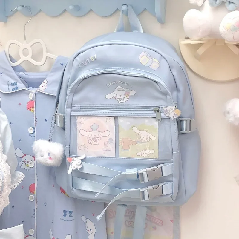 MBTI Sweet Cinnamoroll Damen-Rucksack, niedlich, original, blau, Jugend-Schulrucksäcke, japanischer Stil, modisch, weiblich, ästhetische Taschen