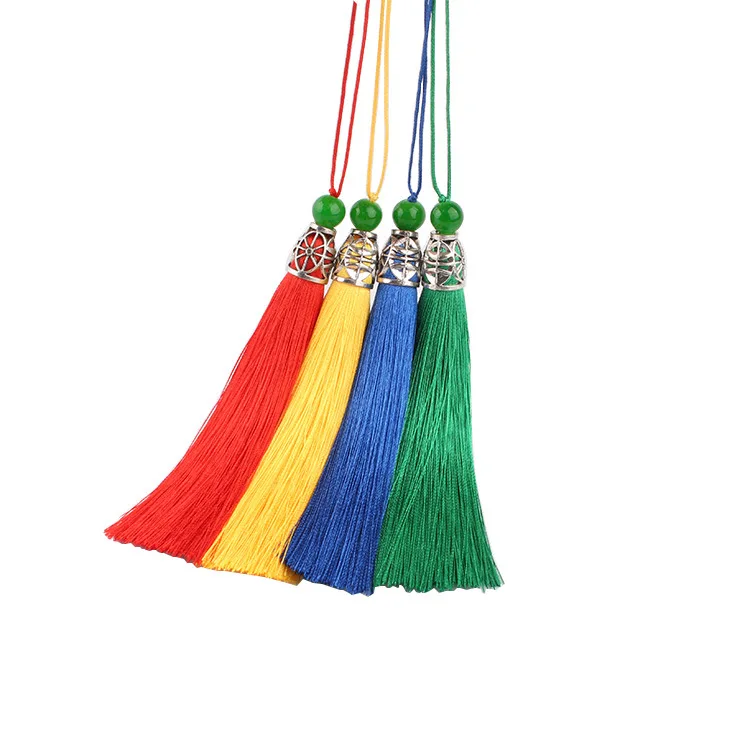 2/5Pcs Hollow Alloy Hat Tassels Silk Fringe Flower Tassel Trim Decorative Key Tassels for Curtains Home Decoration Accessories