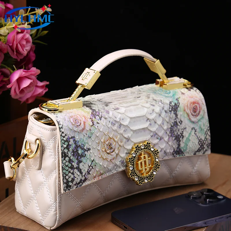 Luxury Fashion Leather Women Handbags Small Serpentine Single Shoulder Messenger Bag 2024 New Ladies Portable Crossbody Bags