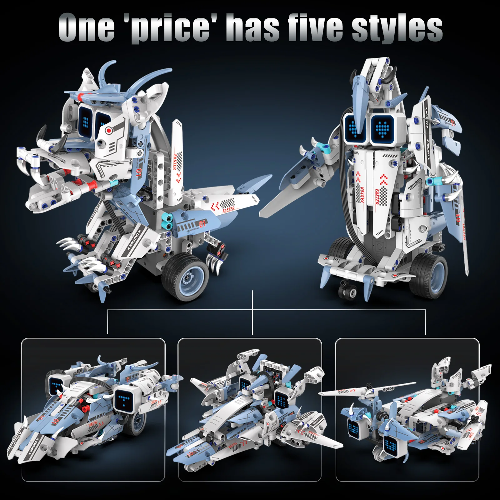 

Simulated transforming robot educational toy ornament, remote control robot building blocks toys set, children's birthday gift