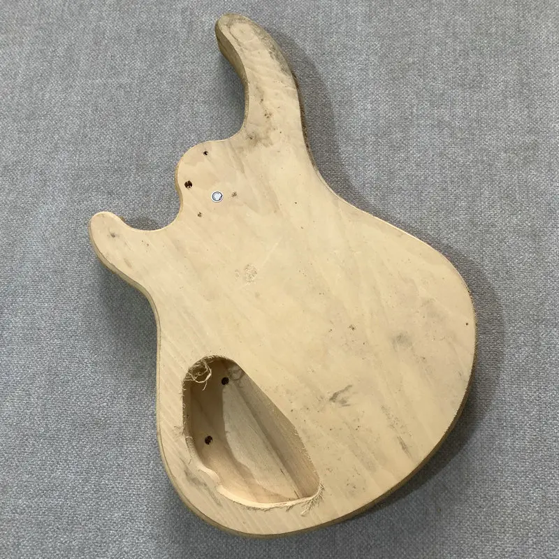 Right Hand 4 Strings Electric BASS Body Unfinished DIY Solid Basswood for Replace and Luthier NO Paints Surface DirtyGB657