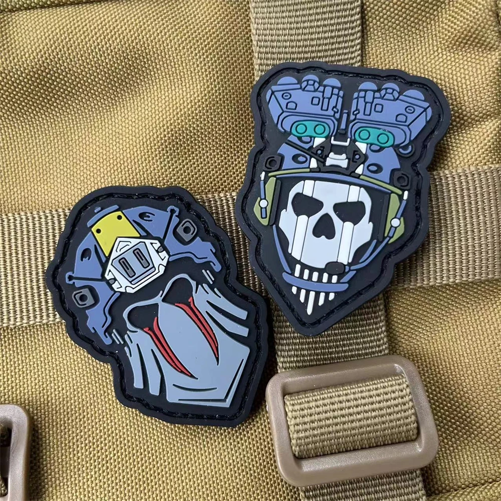 Russian Anti Terror Chevron Skull Tactical Call of Duty COD20 Morale Badge Patches Armband Backpack Hook and Loop Sticker