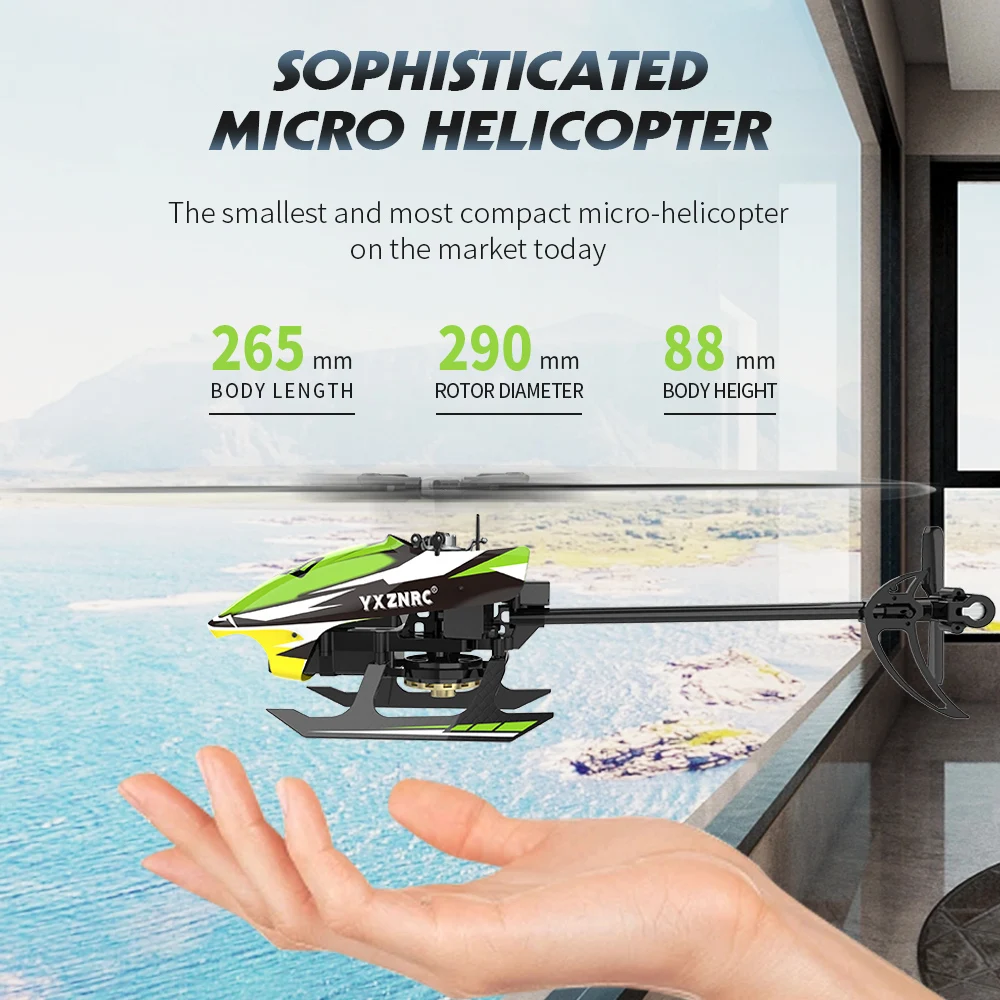 YXZNRC F120 RC Helicopter 2.4G 6CH 6-Axis Gyro 3D6G Direct Drive Brushless Motor Flybarless Arobatic Mini Drone BNF